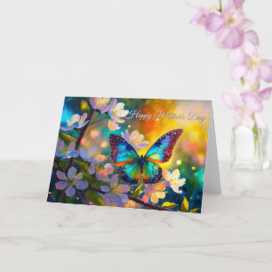 Cherry Blossom Fantasy Sunrise Butterfly Card