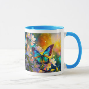 Cherry Blossom Fantasy Sunrise Butterfly Mug