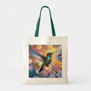Cherry Blossom Fantasy Sunrise Hummingbird Tote Bag