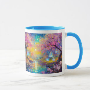 Cherry Blossom Fantasy Sunrise Stream Mug