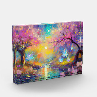 Cherry Blossom Fantasy Sunrise Stream Photo Block