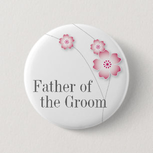 Cherry Blossom Father of the Groom Button