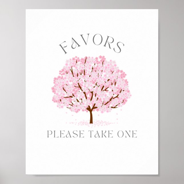 Cherry Blossom Favours Sign for Party (Front)