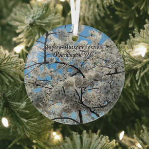 Cherry Blossom Festival Washington D.C. Souvenir Glass Tree Decoration