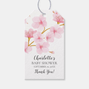 Cherry Blossom Floral Baby Shower Favour Gift Tag