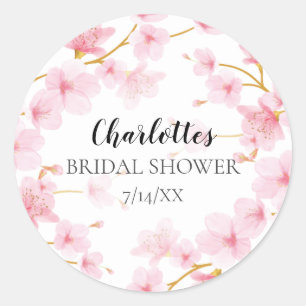 Cherry Blossom Floral Bridal Shower Envelope Seal