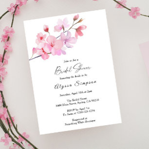 Cherry Blossom Floral Bridal Shower Invitation