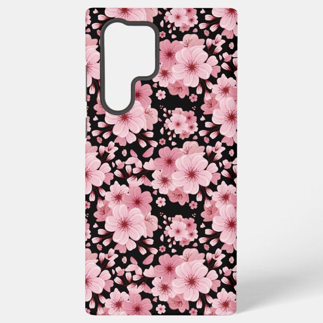 Cherry Blossom floral pattern design Samsung Galaxy S22 Ultra Case (Back)