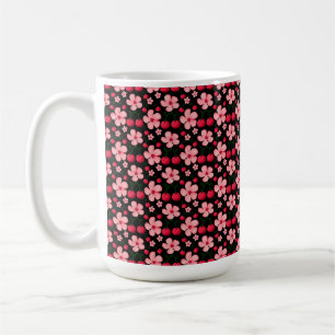 Cherry Blossom Floral Pattern, Pink Flowers Coffee Mug