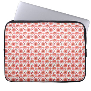 Cherry Blossom Floral Pattern with hearts Laptop Sleeve