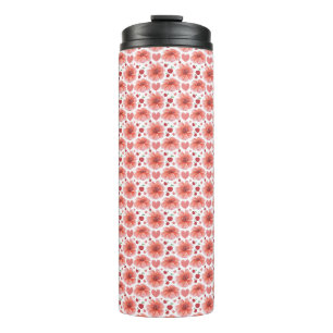 Cherry Blossom Floral Pattern with hearts Thermal Tumbler