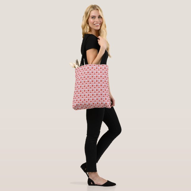 Cherry Blossom Floral Pattern with hearts Tote Bag (On Model)