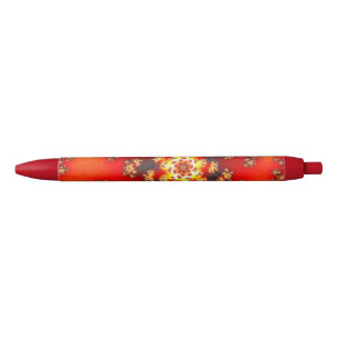 Cherry Blossom Floral Sprinkles Black Ink Pen