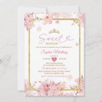 Cherry Blossom Floral Sweet 16th Girl Birthday