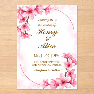 Cherry Blossom Floral Wedding Invitation