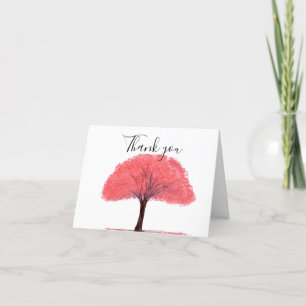 Cherry Blossom Floral Wedding Thank you  Card
