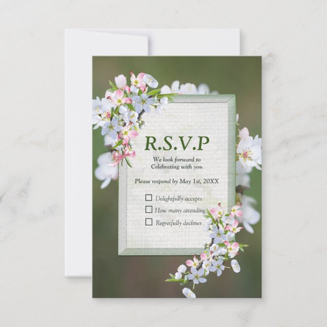 Cherry Blossom Flower Bouquet RSVP Card (Front)