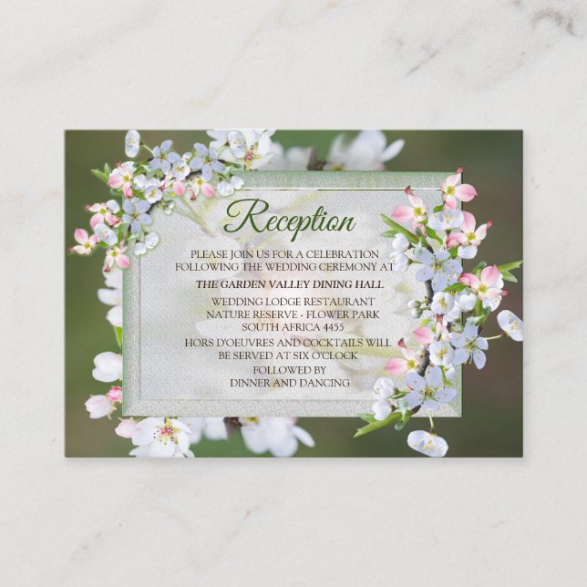 Cherry Blossom Flower Bouquet Theme Enclosure Card (Front)