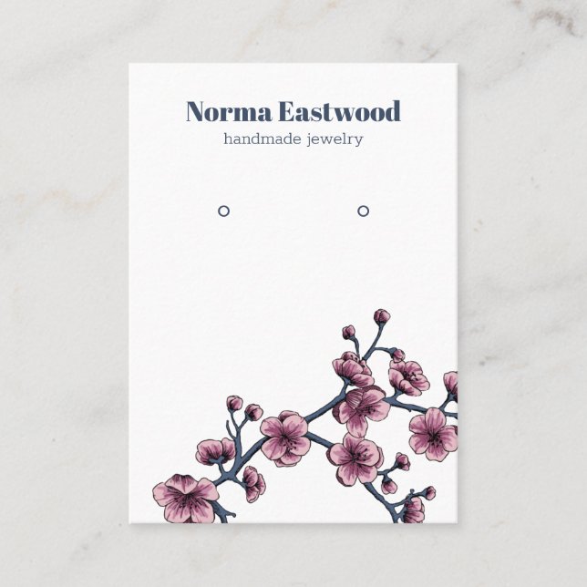 Cherry Blossom Flower Earring Display Card (Front)