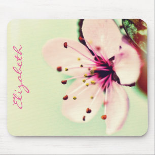 Cherry Blossom Flower Personalised Mouse Pad