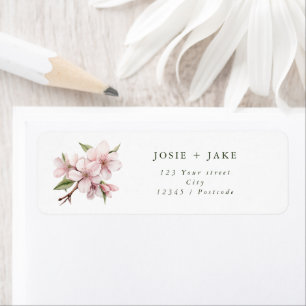 Cherry blossom flower return address label