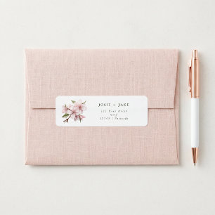 Cherry blossom flower return address label