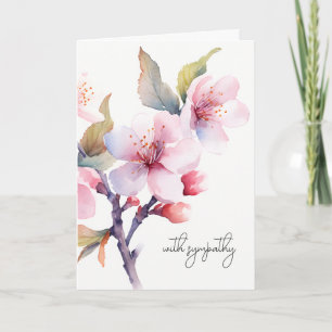 Cherry Blossom Flower Sympathy Funeral Memorial Card