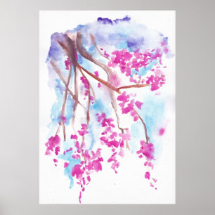 Cherry Blossom flower watercolour art print