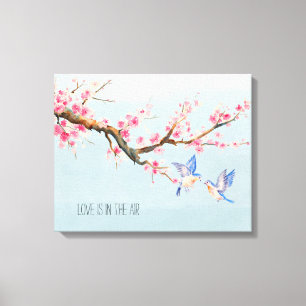 Cherry Blossom Flowers and Birds Canvas Print