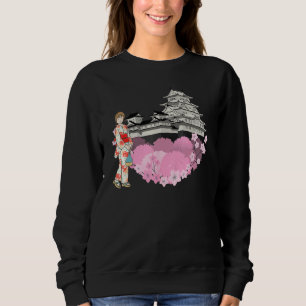 Cherry Blossom Flowers and Japanese Girl Japanese Sweatshirt
