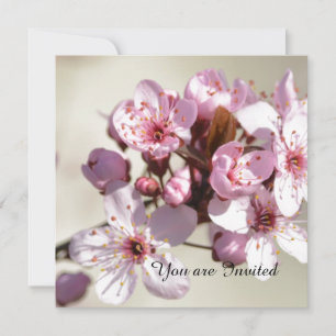Cherry Blossom Flowers Birthday Invitation