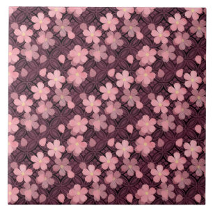 cherry blossom flowers ceramic tile