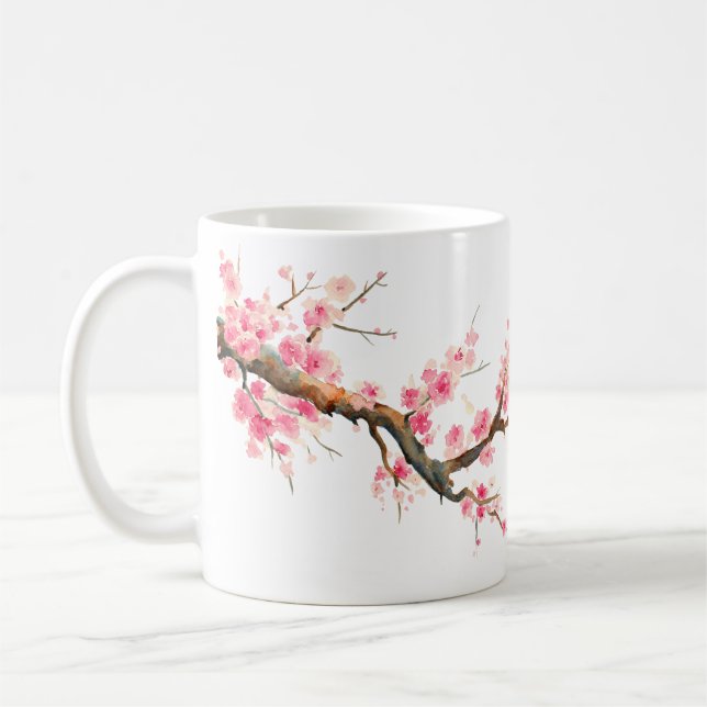Cherry Blossom Flowers Coffee Mug (Left)