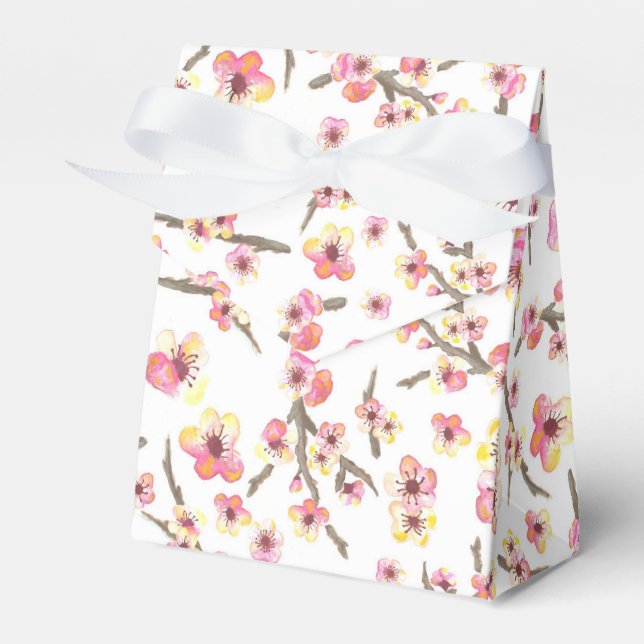 Cherry Blossom Flowers Favour Box (Front Side)