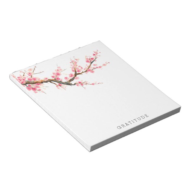 Cherry Blossom Flowers Gratitude Notepad (Angled)