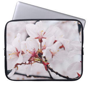 CHERRY BLOSSOM FLOWERS IN MACRO SHOT LAPTOP SLEEVE