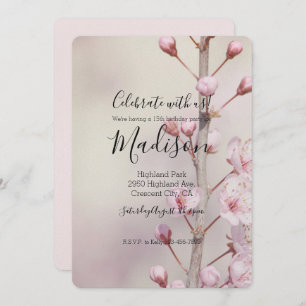 Cherry Blossom Flowers Invitation