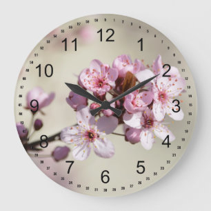 Cherry Blossom Flowers Large Clock