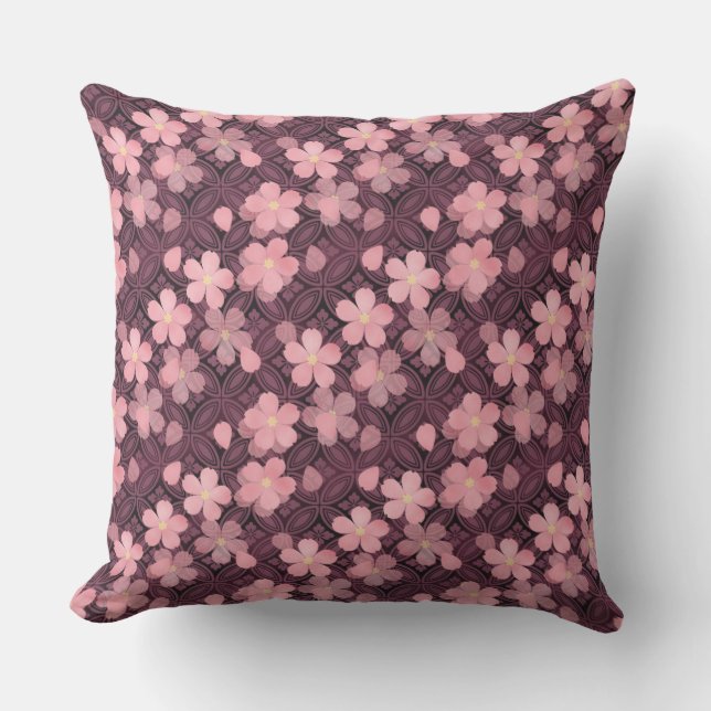 cherry blossom flowers outdoor pillow (Front)