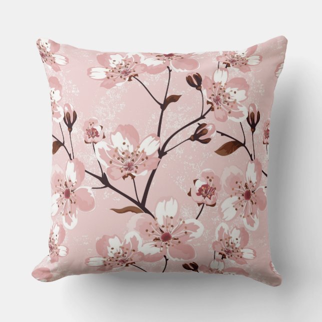 Cherry Blossom Flowers Pattern Cushion (Front)
