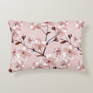 Cherry Blossom Flowers Pattern Decorative Cushion