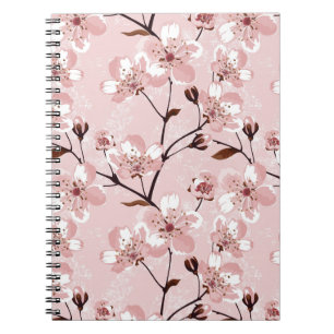 Cherry Blossom Flowers Pattern Notebook