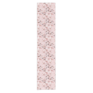 Cherry Blossom Flowers Pattern Short Table Runner