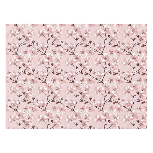 Cherry Blossom Flowers Pattern Tablecloth (Front (Horizontal))