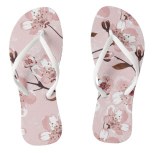 Cherry Blossom Flowers Pattern Thongs
