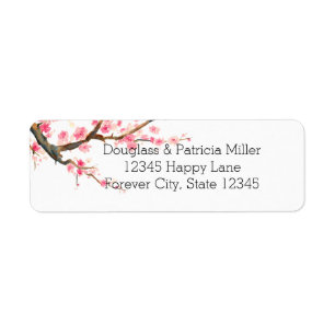 Cherry Blossom Flowers Return Address Label
