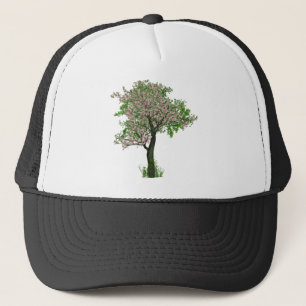 Cherry Blossom Flowers Tree Branches Leaves Trucker Hat