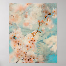 cherry blossom flowers watercolor painting