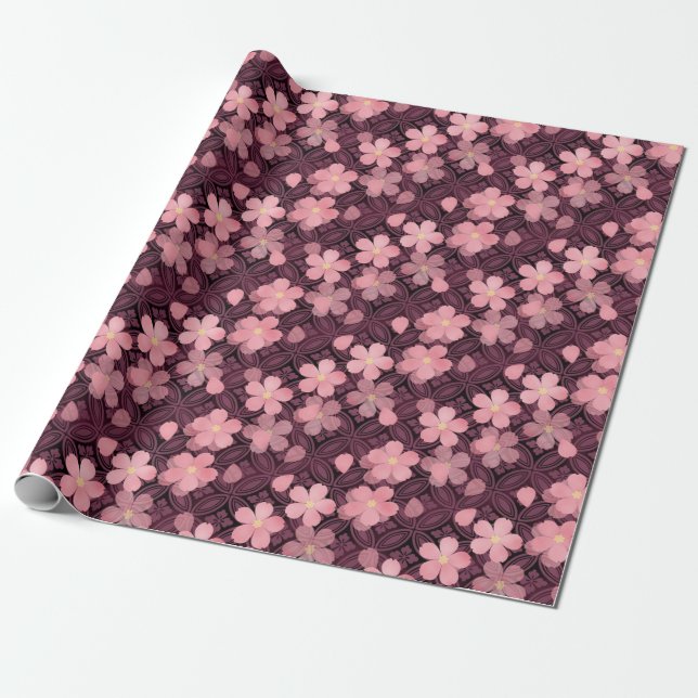 cherry blossom flowers wrapping paper (Unrolled)