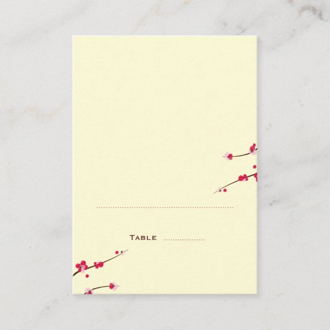 Cherry Blossom Folded Place Cards (Front)